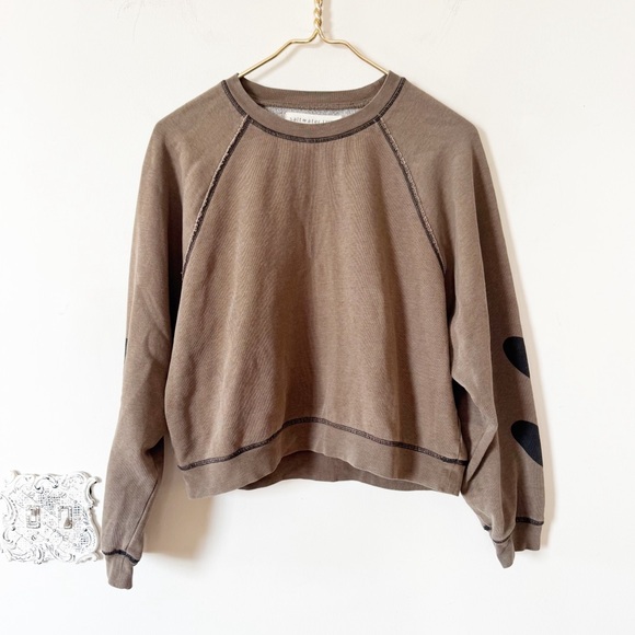 Saltwater Luxe Lounge Set Brown Heart Kevvy Sweatshirt and Elara Pants S / M - Picture 7 of 13
